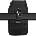 Luxmo Euv Medium Size 5.5 inch 6.25 x 3.5 x 0.60 Vertical Universal Leather Pouch with Front Buckle - Black
