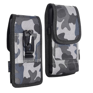 Luxmo #35 Large Size 6.3 Inch 6.75 X 3.75 X 0.75 Vertical Universal Nylon Pouch With Dual Card Slots ?C Grey Camo