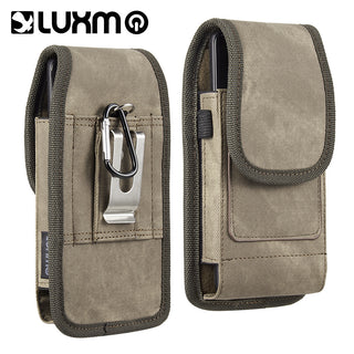 Luxmo #36 Extra Large Otx Size 7 Inch 7 X 4 X 0.75 Horizontal Universal Special Fabric Pouch With Dual Card Slots ?C Light Brown Denim Fabric