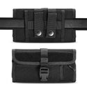 Large Size 6.3 inch 6.75 x 3.75 x 0.75 Tactical Horizontal Universal Nylon Pouch Quick Release Front Buckle 2.25" Belt Loop Molle Strap and Large Front Zipper Compartment - Black