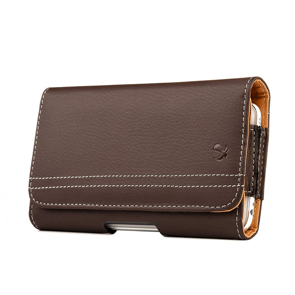 Luxmo Large Size 6.3 inch 6.75 x 3.75 x 0.75 Horizontal Universal Pouch - Brown