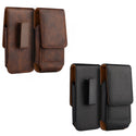 Luxmo Large Size 6.3 Inch 6.75 x 3.75 x 0.75 Vertical Universal Leather Pouch - Brown