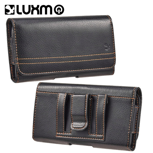 Luxmo Large Size 6.3 inch 6.75 x 3.75 x 0.75 Horizontal Universal Pouch - Black