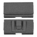 Luxmo Large Size 6.3 Inch 6.75 x 3.75 x 0.75 Horizontal Universal Leather Pouch With Dual Card Slots - Black