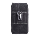 Luxmo #36 Medium Size 5.5 Inch 6.25 X 3.5 X 0.60 Vertical Universal Special Fabric Pouch With Dual Card Slots ?C Black Denim Fabric