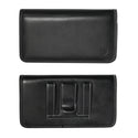 Luxmo Medium Size 5.8 inch Universal Horizontal Smooth Leather Pouch - Black