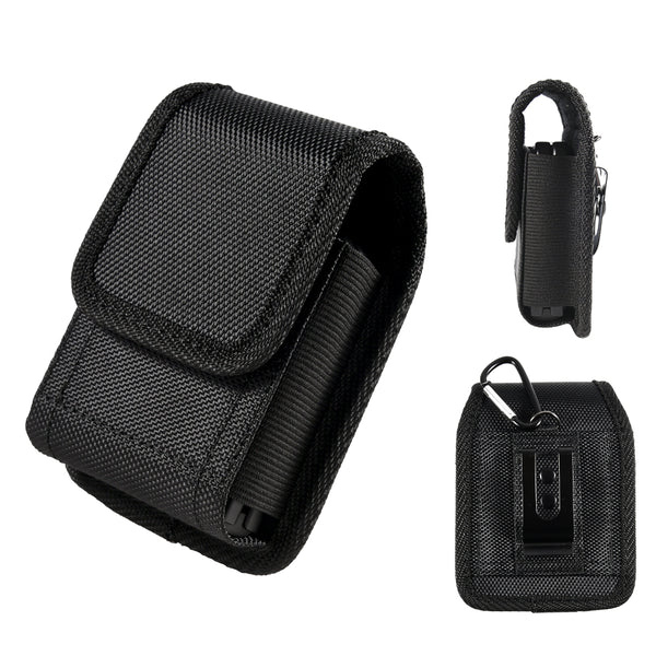Luxmo Extra Small Size 4 inch 4.5 x 3 x 1 Universal Vertical Nylon Pouch for Flip Devices - Black