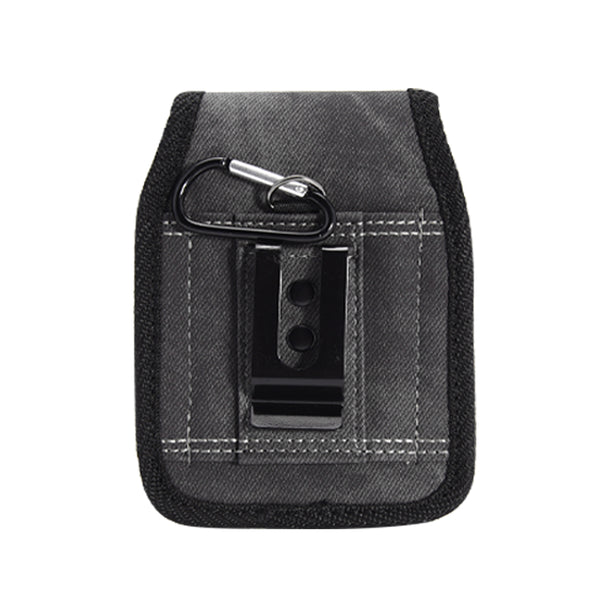 Luxmo Extra Small Size 4 inch 4.5 x 3 x 1 Vertical Universal Special Fabric Pouch with Dual Card Slots - Dark Denim Fabric