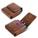 Luxmo Extra Small Size 4 inch 4.5 x 3 x 1 Universal Vertical Leaether Pouch for Flip Devices - Brown