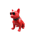Universal 3D Large Size Bulldog Portable Bluetooth Speaker USB Aux - Red