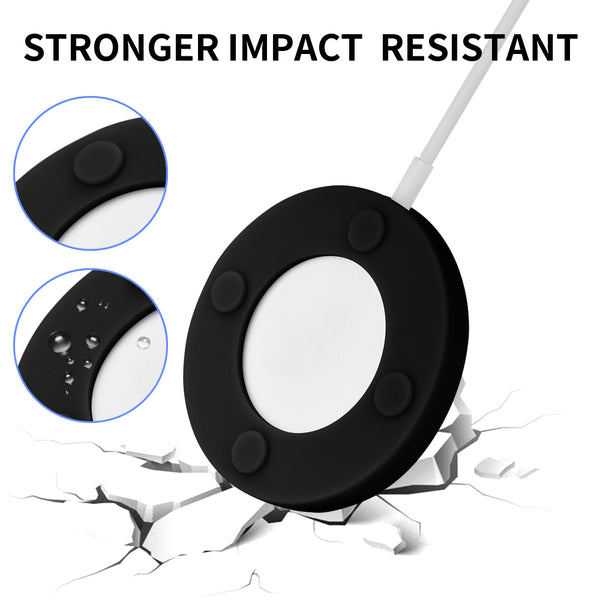 Universal Case Rugged Drop-Proof Silicone Protector Compatible with MagSafe Wireless Charger - Black