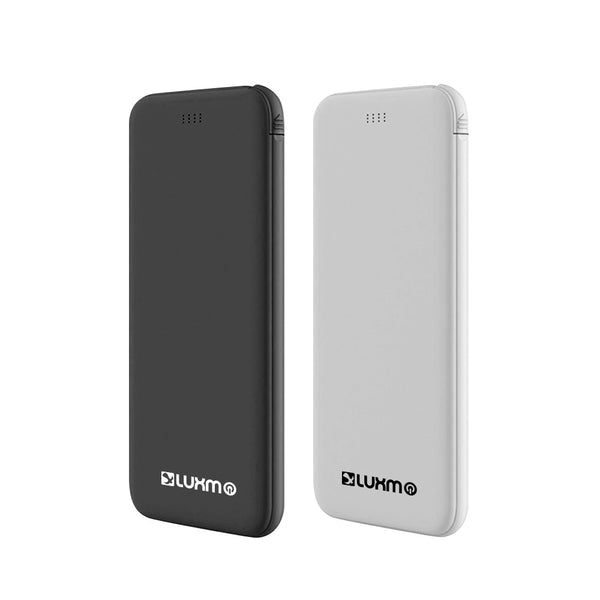 Universal Ultra Slim Charge 5000Mah External Power Bank with 2A Output and Built-In Type-C Cable - Black