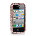 Apple iPhone 4S, iPhone 4 Case Rugged Drop-Proof Pink with Burgundy Butterfly