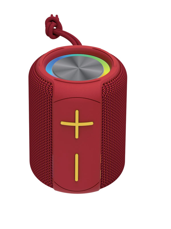 Universal Portable Wireless Bluetooth Speaker Boombox with LED Light Extra Bass Mic USB TWS - Red