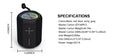 Universal Portable Wireless Bluetooth Speaker Boombox with LED Light Extra Bass Mic USB TWS - Grey