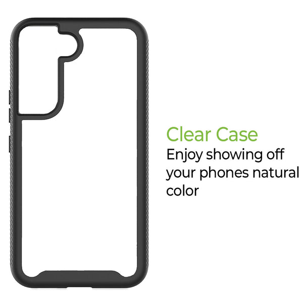 Samsung Galaxy S22 Case Rugged Drop-Proof - Black, Clear