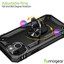 Apple iPhone 13 Mini Case Rugged Drop-Proof Heavy Duty Ring Holder Stand Kickstand - Black