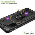 Samsung Galaxy S21 FE Case Rugged Drop-Proof Heavy Duty Ring Holder Stand Kickstand - Black