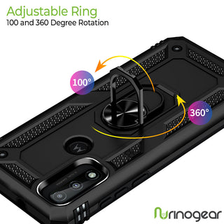 Buy red Motorola Moto G Power (2022) Case Rugged Drop-Proof Heavy Duty Ring Holder Stand Kickstand - Black