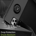 Apple iPhone 13 Pro Max Case Rugged Drop-Proof Ring Holder Stand Kickstand - Black