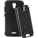 Alcatel One Touch Pop Astro Case Rugged Drop-Proof Studded Diamond Black