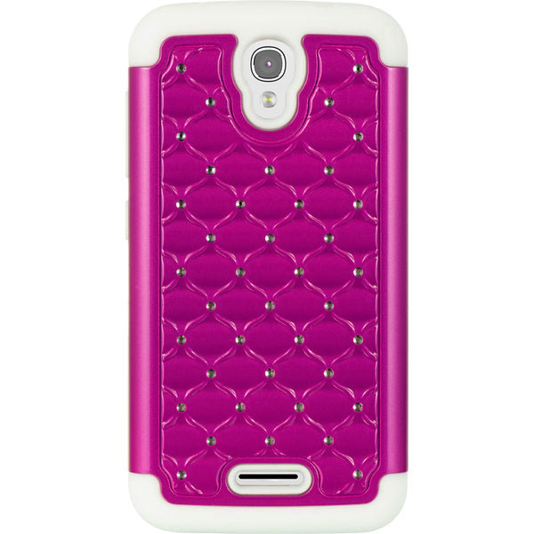 Alcatel One Touch Pop Astro Case Rugged Drop-Proof Studded Diamond White