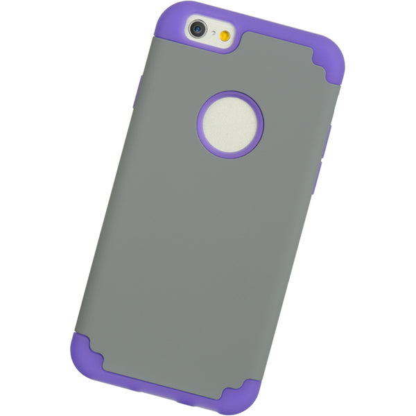 Apple iPhone 6, iPhone 6S Case Rugged Drop-Proof Heavy Duty Purple + Grey
