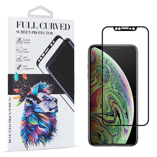 Full Cover Soft Pet Flexible Screen Protector with Silk Print Curved Edge for Apple iPhone XS / X - Black