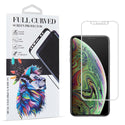 Full Cover Soft Pet Flexible Screen Protector with Silk Print Curved Edge for Apple iPhone XS Max - White