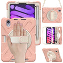 Apple iPad Mini 6 Rugged Drop-Proof Heavy Duty with Rotatable Hand Strap, Kickstand, Screen Protection & Shoulder Strap - Pink