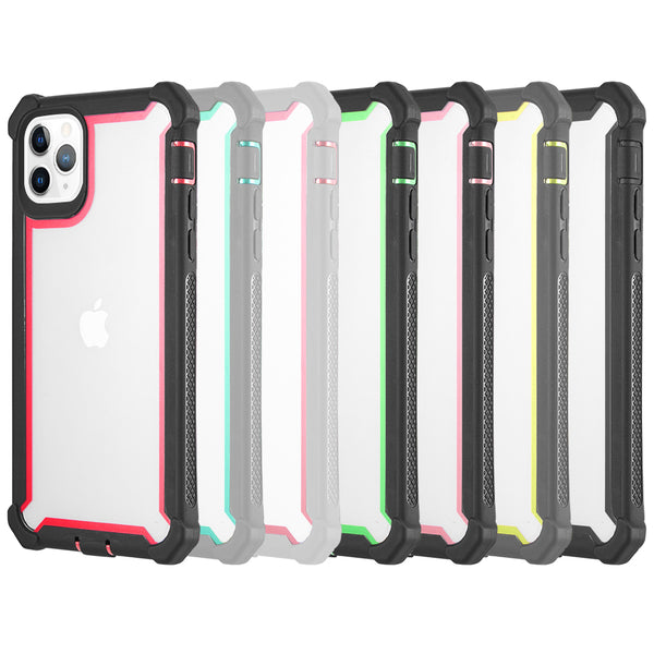 Apple iPhone 11 Pro Max Case Rugged Drop-Proof Heavy Duty with Extra Impact Absorption Corner Protection - Light Grey / Teal