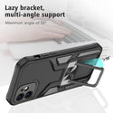 Apple iPhone 12 Case Rugged Drop-Proof Mech Design with Impact Absorption & Magnetic Kickstand - Black