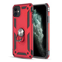 Case for Apple iPhone 12 Mini (5.4) Rubberized Hybrid Protective with Shock Absorption & Built-In Rotatable Ring Stand - Red