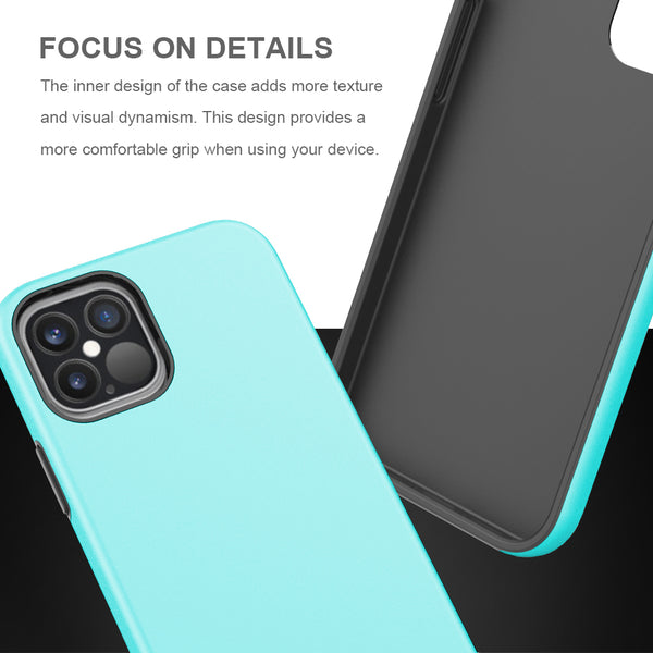 Apple iPhone 12 Mini Case Rugged Drop-Proof Heavy Duty TPU Smooth Finish with Raised Camera Opening - Teal