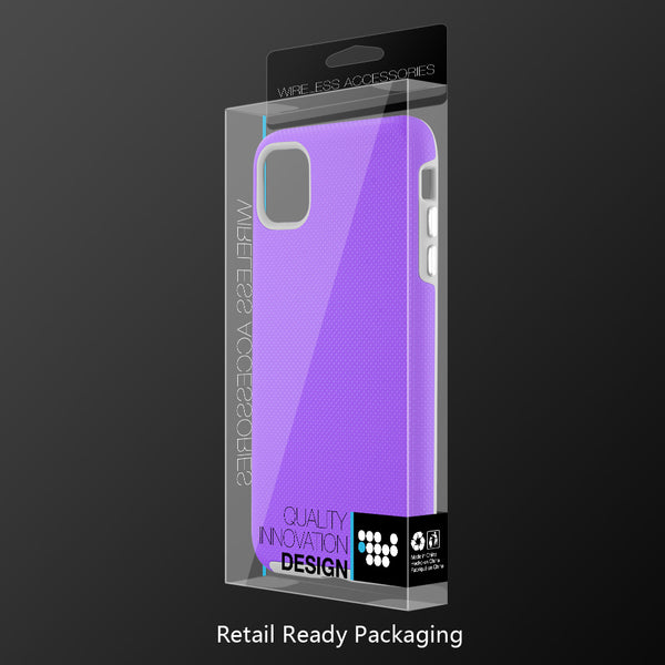 Apple iPhone 12, iPhone 12 Pro Case Rugged Drop-Proof Anti-Slip Grip Texture - Purple