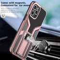 Apple iPhone 12 Pro Max Case Rugged Drop-Proof Mech Design with Impact Absorption & Magnetic Kickstand - Rose Gold