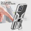 Apple iPhone 12 Pro Max Case Rugged Drop-Proof Mech Design with Impact Absorption & Magnetic Kickstand - Silver
