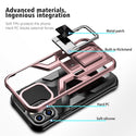 Apple iPhone 12 Pro Case Rugged Drop-Proof Mech Design with Impact Absorption & Magnetic Kickstand - Rose Gold