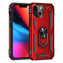 Case for Apple iPhone 13 (6.1) Rubberized Hybrid Protective with Shock Absorption & Built-In Rotatable Ring Stand - Red