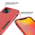 Apple iPhone 13 Case Rugged Drop-Proof Heavy Duty TPU with Extra Impact Absorption Corner Protection - Red / Black
