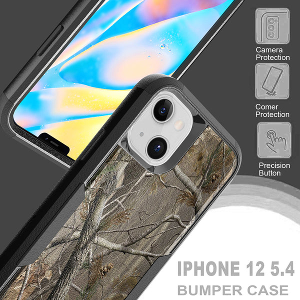 Apple iPhone 13 Case Rugged Drop-Proof Outdoors Nature Tree Design Heavy Duty TPU with Extra Impact Absorption Corner Protection - Nature