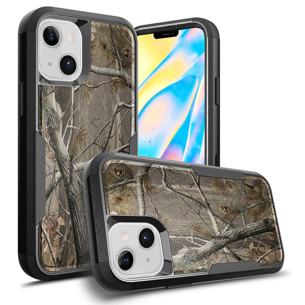 Apple iPhone 13 Case Rugged Drop-Proof Outdoors Nature Tree Design Heavy Duty TPU with Extra Impact Absorption Corner Protection - Nature