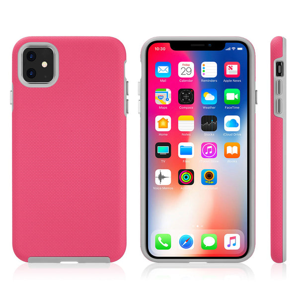 Apple iPhone 13 Case Rugged Drop-Proof Anti-Slip Grip Texture - Hot Pink