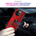 Case for Apple iPhone 13 Pro Max (6.7) -Red Rubberized Hybrid Protective with Shock Absorption & Built-In Rotatable Ring Stand