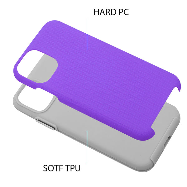 Apple iPhone 13 Pro Max Case Rugged Drop-Proof Anti-Slip Grip Texture - Purple