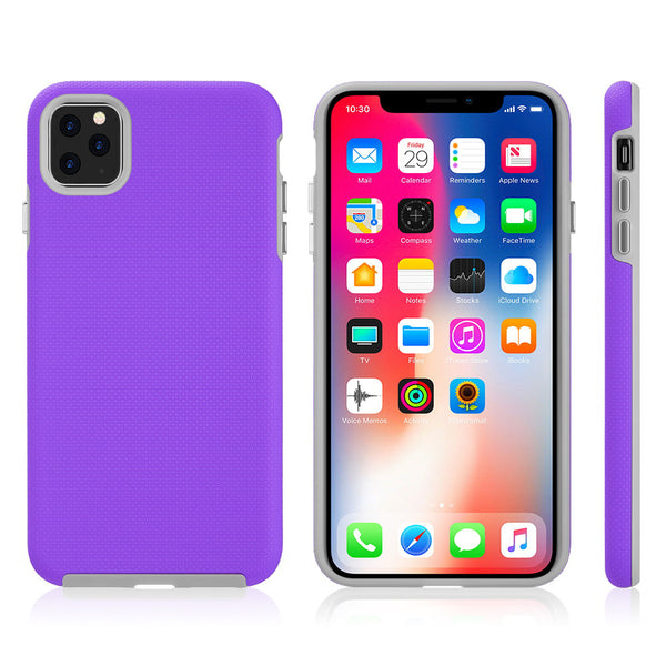 Apple iPhone 13 Pro Case Rugged Drop-Proof Anti-Slip Grip Texture - Purple