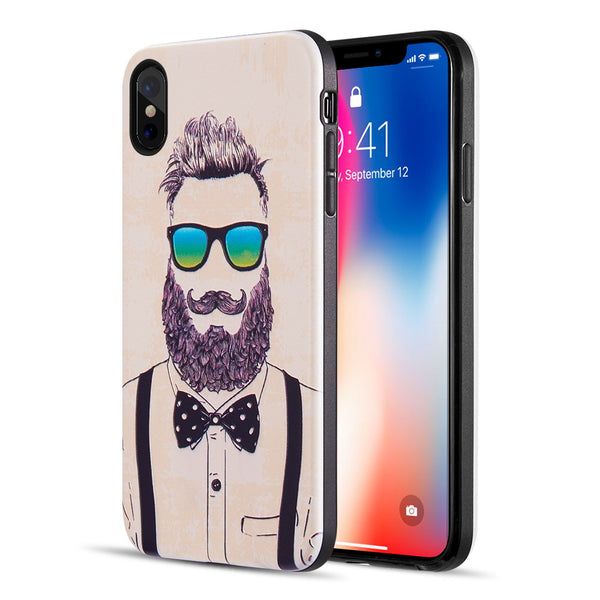 Case for Apple iPhone XS Max The Art Pop Series 3D Embossed Printing Hybrid - Design 035
