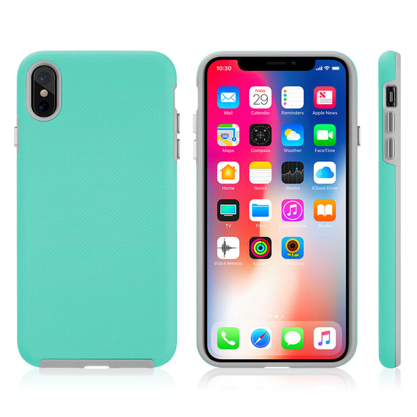 Apple iPhone XS Max Case Rugged Drop-Proof Anti-Slip Grip Texture - Teal