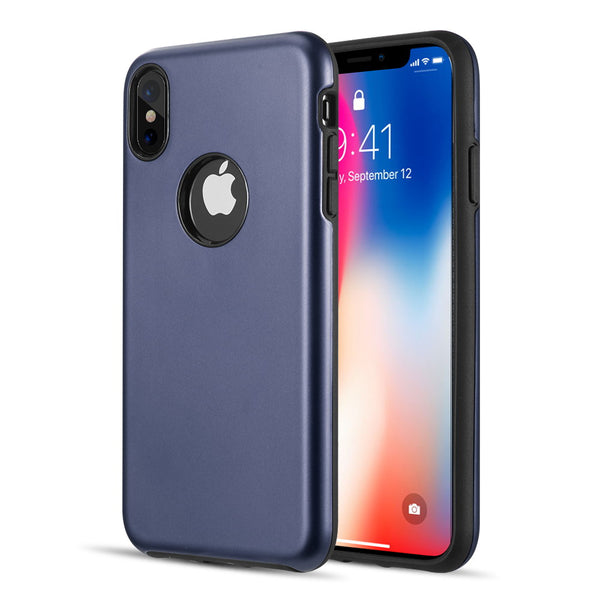 Apple iPhone XS Max Case Rugged Drop-proof Heavy Duty TPU Smooth Finish with Raised Camera Opening - Navy Blue