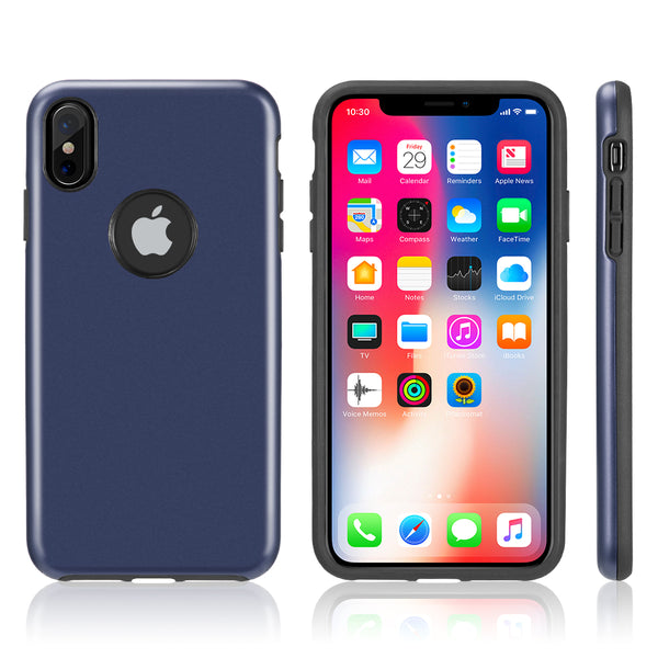 Apple iPhone XS Max Case Rugged Drop-Proof Heavy Duty TPU Smooth Finish with Raised Camera Opening - Navy Blue